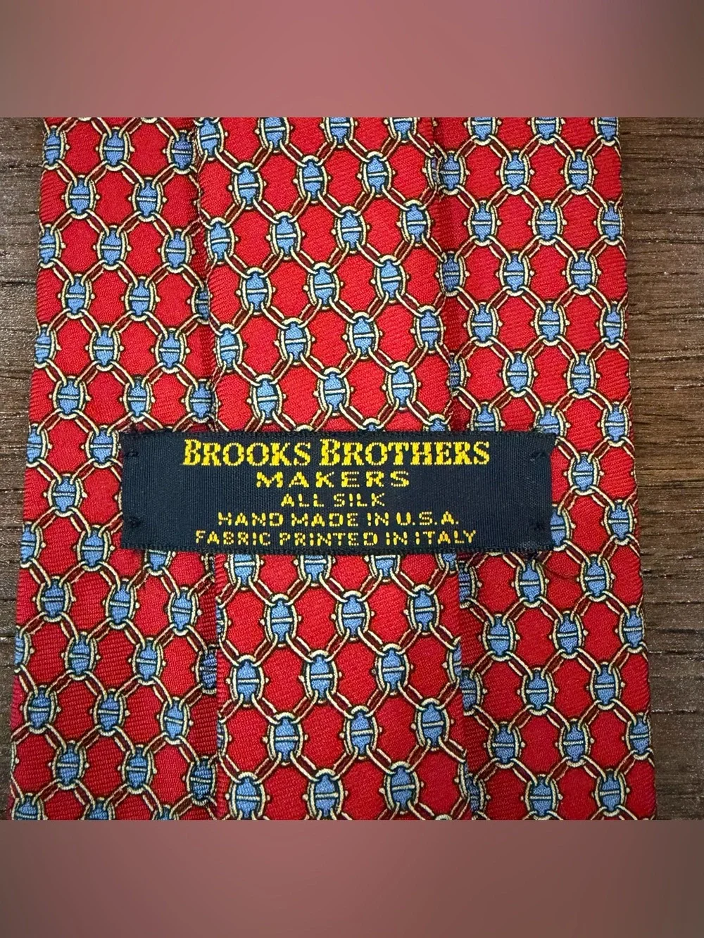 Lot 2 Brooks Brothers Makers All Silk Ties Made in USA Red Stripe&Red Chainlink